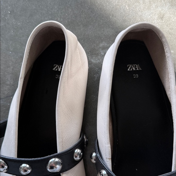 Zara Studded Leather Ballet Flats - Picture 5 of 11